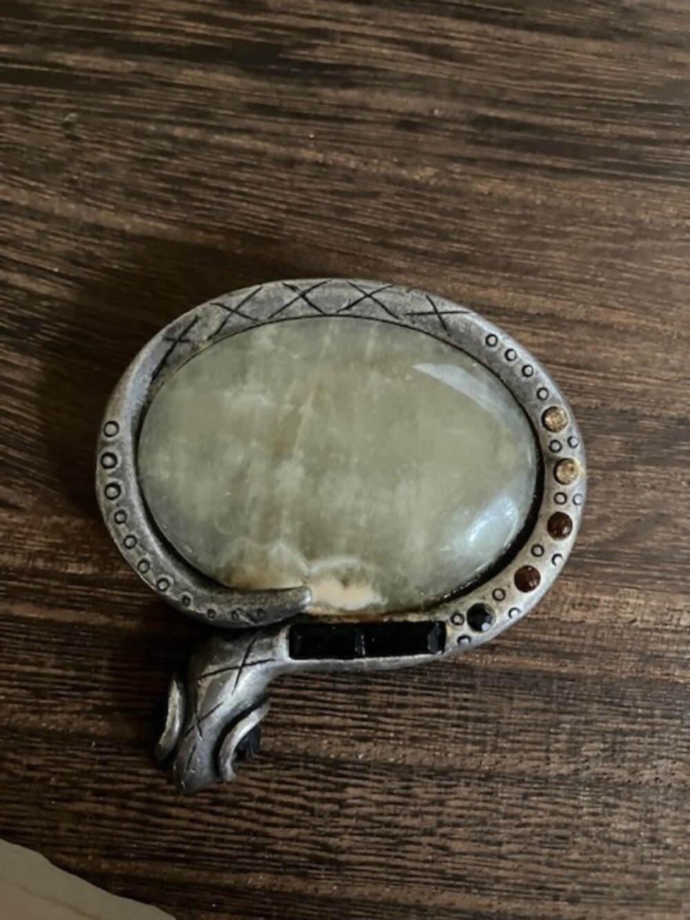 Chico's Vintage Large Golden Agate Snake Pendant